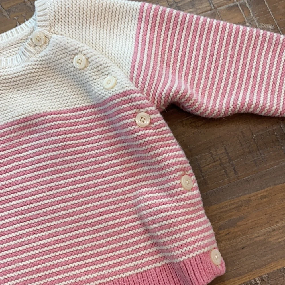 Baby gap cotton sweater pink‎ ivory